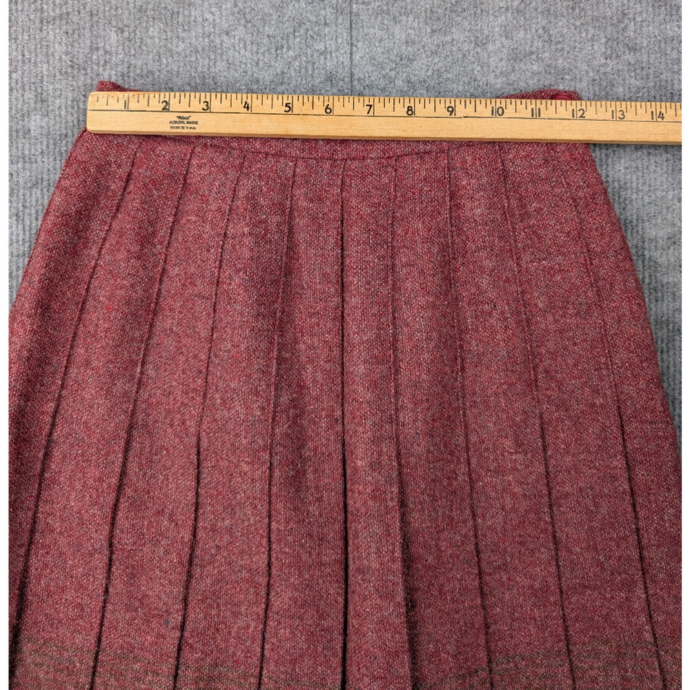 Edinburg Woollen Mill Skirt Suit Set Women 10 3 Piece Vintage Red Pleated Retro - Picture 4 of 16